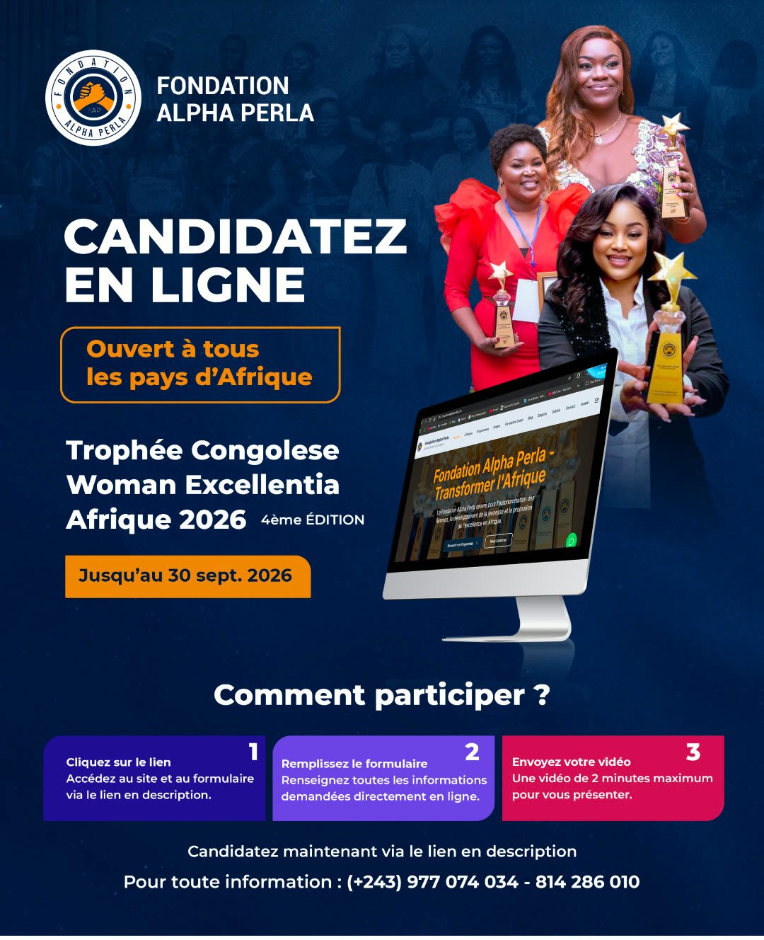 4ᵉ édition du Trophée Congolese Woman Excellentia - Candidature ouverte